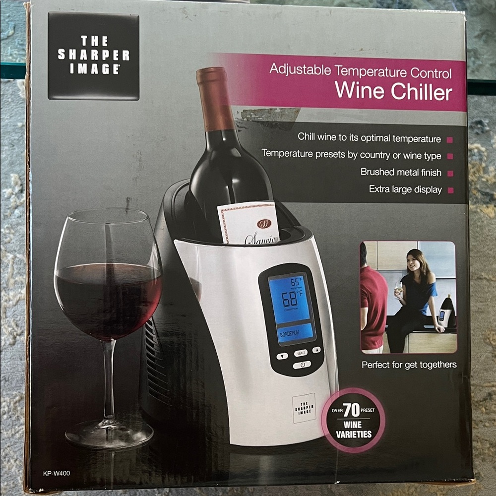 Sharper Image Silver and Black Wine Chiller